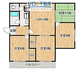 寺畑マンション 3LDKの間取図画像