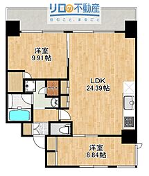プレジオ宝塚ASIAN 2LDKの間取図画像