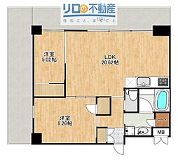 プレジオ宝塚ASIAN 2LDKの間取図画像
