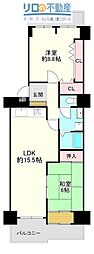シャルマンコーポ伊丹2号棟 2LDKの間取図画像