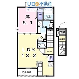 リーべ 1LDKの間取図画像