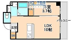 伊丹市中央4丁目マンション 1LDKの間取図画像