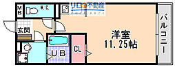 ボヌビー宝塚 ワンルームの間取図画像