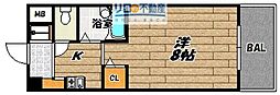ベルコリーヌ宝塚 ワンルームの間取図画像
