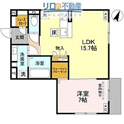 フルール 1LDKの間取図画像