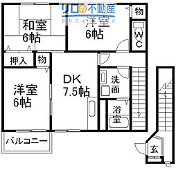 ルミエール 3DKの間取図画像