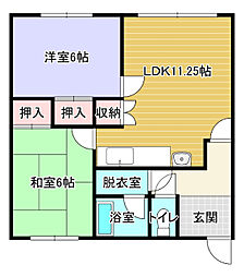 コートハウス 2LDKの間取図画像
