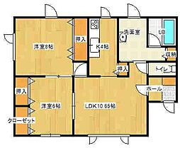 ひまわりハイツ7 2LDKの間取図画像