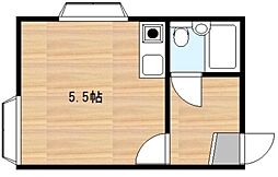 メゾンリベルテ 2階ワンルームの間取り
