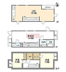 リオプラド東松原　Ｄ棟 1階2SLDKの間取り