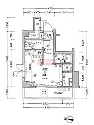 小田急小田原線 東北沢駅 徒歩4分の賃貸マンション 5階ワンルームの間取り