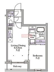 イプセ初台 1階1LDKの間取り