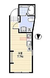 レオリオ 2階ワンルームの間取り