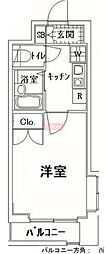 OLIO渋谷西原 5階1Kの間取り