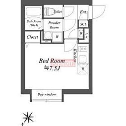 ＬＥＧＡＬＡＮＤ初台 3階ワンルームの間取り