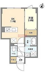 ウェルスクエア駒場東大前 3階1DKの間取り