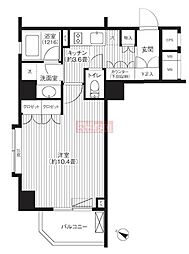 グランハイツ代々木 9階1Kの間取り