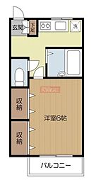 セジュール和泉 1階1Kの間取り