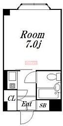 シャルム初台 3階1Kの間取り