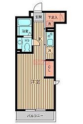 プロスペクト初台 2階ワンルームの間取り