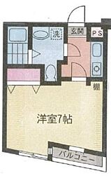 グエル・サカエ羽根木 2階1Kの間取り