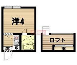 カルタス21笹塚 2階ワンルームの間取り