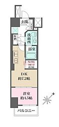 ザ・パークワンズ渋谷本町 1DKの間取図画像
