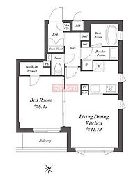 グランデュオ若林6 1LDKの間取図画像