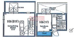 milleDue下北沢1 1LDKの間取図画像