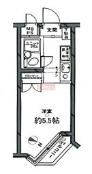 日神パレステージ代田橋 ワンルームの間取図画像