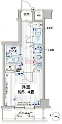 パークウェル渋谷本町 1Kの間取図画像