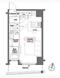 ParkCube笹塚 ワンルームの間取図画像