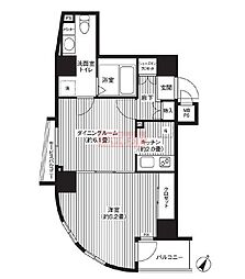 カスタリア初台 1DKの間取図画像