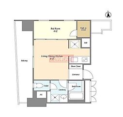 グランテール代々木 1LDKの間取図画像
