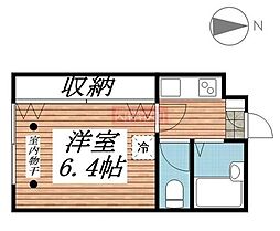 サンバレー梅ヶ丘 1Kの間取図画像
