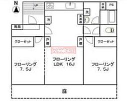 ジュネス梅ケ丘 2LDKの間取図画像
