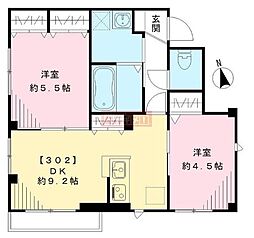 フジハウス 1Kの間取図画像