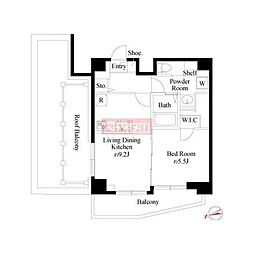 TS代々木公園 1LDKの間取図画像