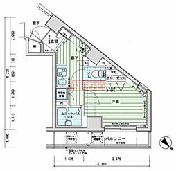 メインステージ代々木公園 1Kの間取図画像