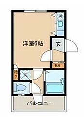プランドール大原 1Kの間取図画像