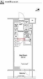 プラウドフラット代々木八幡 1Kの間取図画像