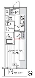 PrimalGotanda 1Kの間取図画像