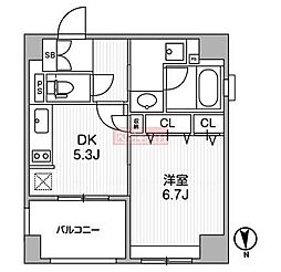 クリオ三田ラ・モード 1DKの間取図画像