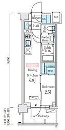 世田谷区北沢1丁目マンション 1DKの間取図画像