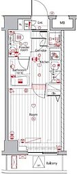 PREMIUMCUBE広尾 1Kの間取図画像