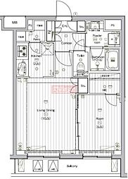 THEPREMIUMCUBEGOSAKI 1LDKの間取図画像