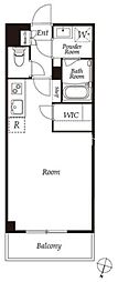 カスタリア代々木上原 ワンルームの間取図画像