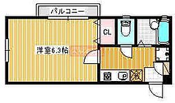 カサベルデ梅丘 1Kの間取図画像