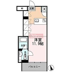 カスタリア目黒長者丸 ワンルームの間取図画像