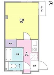 メゾンフラワー笹塚 1Kの間取図画像